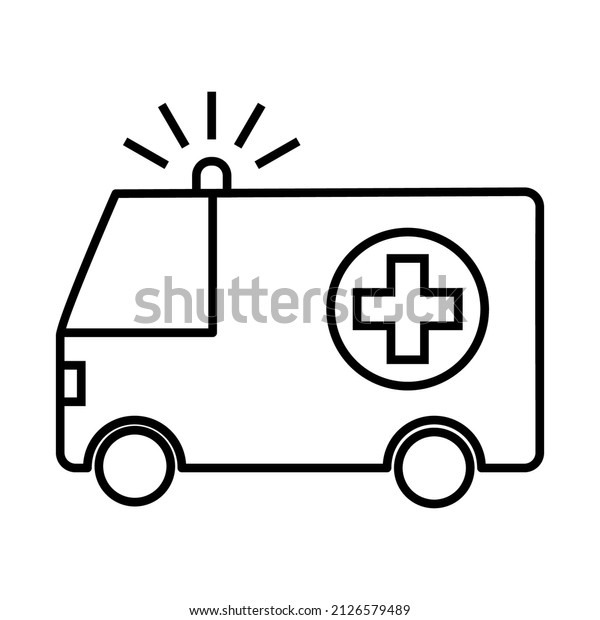 ambulance icon,vector illustration line icon,\
singgele icon