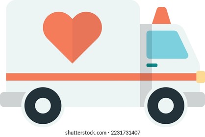 ambulance illustration in minimal style isolated on background