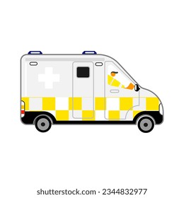 An ambulance illustration on isolated background.