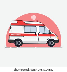 Ambulance Illustration. Van Cars. Emergency Cars. Ambulance Mini