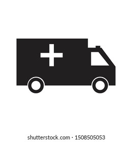 ambulance isolated black icon vector illustration 