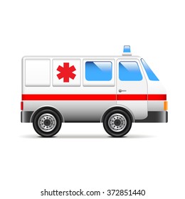 Ambulance isolated on white photo-realistic vector illustration