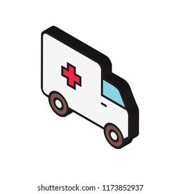 Ambulance isometric left top view 3D icon