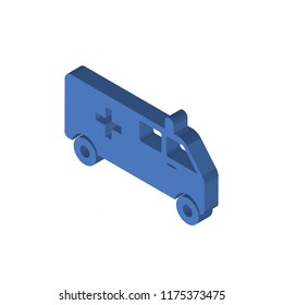 Ambulance isometric left top view 3D icon