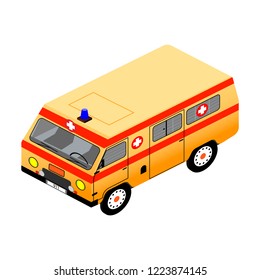 ambulance in isometric view