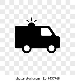 Ambulance with Light vector icon on transparent background, Ambulance with Light icon