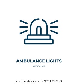 Ambulance lights icon. Linear vector illustration from medical kit collection. Outline ambulance lights icon vector. Thin line symbol for use on web and mobile apps, logo, print media.