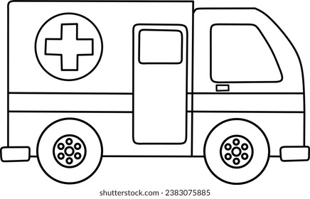 Ambulance-Line-Art für die Farbbuchseite