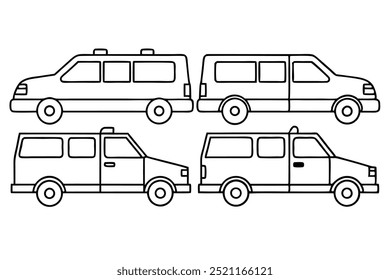 Ambulance line art rescue vehicle emergency medical response sketch (6)