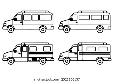 Ambulance line art rescue vehicle emergency medical response sketch (1)