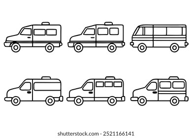 Ambulance line art rescue vehicle emergency medical response sketch (2)
