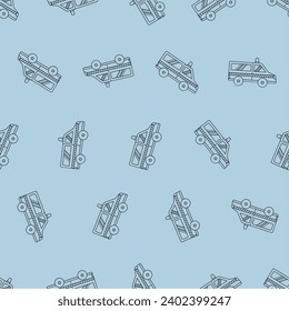El arte de la línea de Ambulancia es un patrón sin fisuras. Adecuado para fondos, papel pintado, telas, textiles, papel de envoltura, materiales impresos y muchos más. Vector modificable.