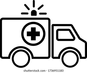 Ambulance line car icon isolated on white vector illustration eps 10