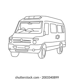 Ambulance Line Drawing Clip Art 