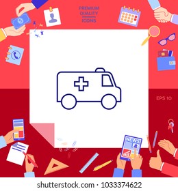 Ambulance line icon