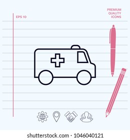 Ambulance line icon