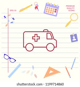 Ambulance line icon