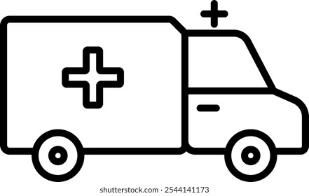 Ambulance line icon design, Ambulance  icon