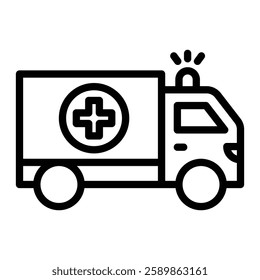 Ambulance Line Icon Design For Personal And Commercial Use