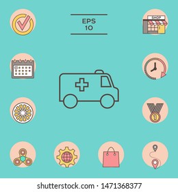 Ambulance line icon. Element for your design