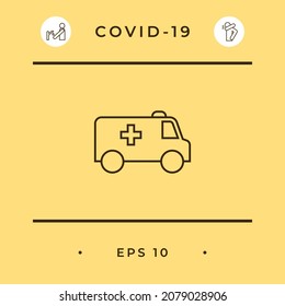 Icono de línea de ambulancia. Elemento para su diseño