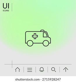 Icono de línea de ambulancia. Elemento para su diseño