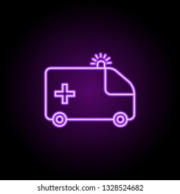 ambulance line icon. Elements of Medicine in neon style icons. Simple icon for websites, web design, mobile app, info graphics