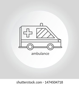 Ambulance line icon with gradient background