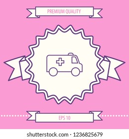 Ambulance line icon. Graphic elements for your design