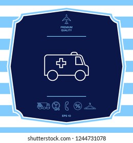 Ambulance line icon. Graphic elements for your design