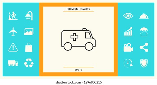 Ambulance line icon. Graphic elements for your design