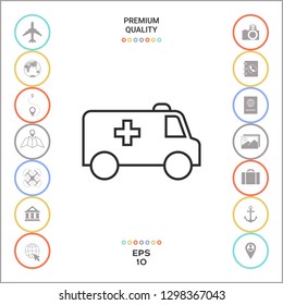 Ambulance line icon. Graphic elements for your design