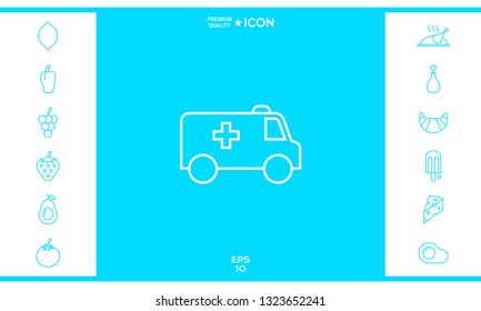 Ambulance line icon. Graphic elements for your design