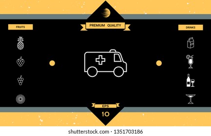 Ambulance line icon. Graphic elements for your design