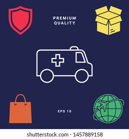 Ambulance line icon. Graphic elements for your design