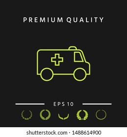 Ambulance line icon. Graphic elements for your design