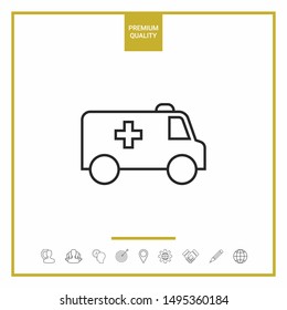 Ambulance line icon. Graphic elements for your design