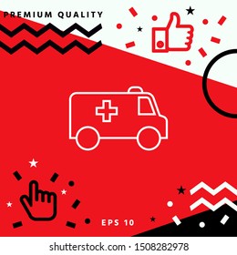 Ambulance line icon. Graphic elements for your design