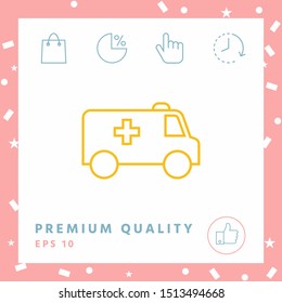 Ambulance line icon. Graphic elements for your design