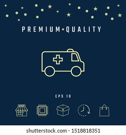 Ambulance line icon. Graphic elements for your design