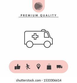 Ambulance line icon. Graphic elements for your design