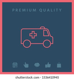 Ambulance line icon. Graphic elements for your design