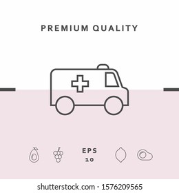 Ambulance line icon. Graphic elements for your design