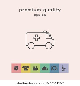 Ambulance line icon. Graphic elements for your design