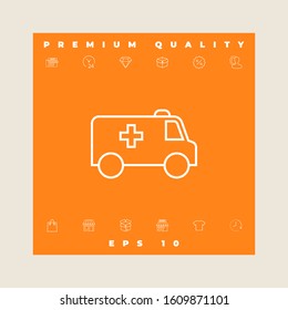 Ambulance line icon. Graphic elements for your design