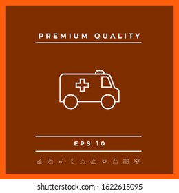Ambulance line icon. Graphic elements for your design