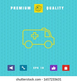 Ambulance line icon. Graphic elements for your design