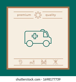 Icono de línea de ambulancia. Elementos gráficos para el diseño