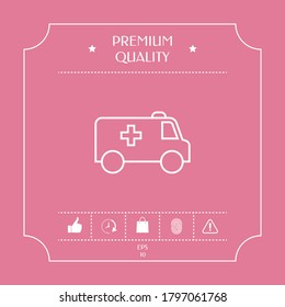 Ambulance line icon. Graphic elements for your design
