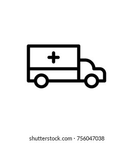 Ambulance line icon. High quality black outline logo for web site design and mobile apps. Vector illustration on a white background.